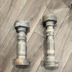 Rustic Wooden Candle Holders
